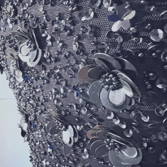 Adrianna Papell Navy Sequin Dress - Picture 5 of 16